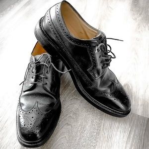 Vintage Florsheim Black Leather Dress Shoes KENMOOR Wingtip Oxford